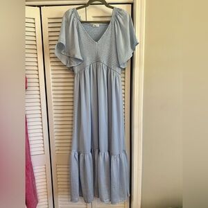 NWOT In Loom Baby Blue Maxi Dress